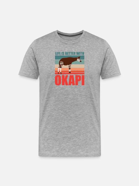 Okapi in harmony with nature - Men's Premium Organic T-Shirt - heather grey