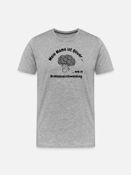 Brokkoliverschwendung - Männer Premium Bio T-Shirt - Grau meliert