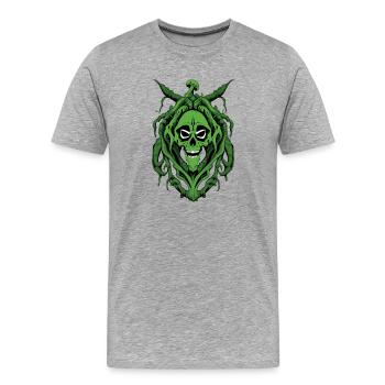 Green Skull - T-shirt bio Premium Homme - gris chiné - Devant - Damien (186cm)