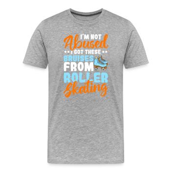Rollschuh Design - Männer Premium Bio T-Shirt - Grau meliert - Vorne - Damien (186cm)