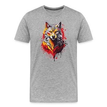 Loup Cool - T-shirt bio Premium Homme - gris chiné - Devant - Damien (186cm)