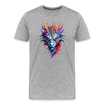 Cool Dragon - Men's Premium Organic T-Shirt - heather grey - Front - Damien (186cm)