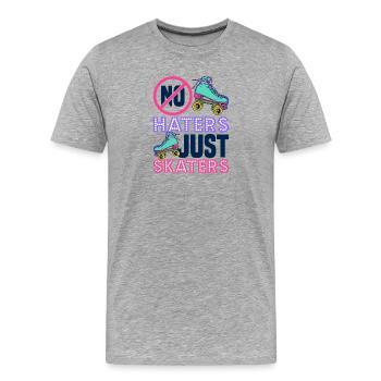 Rollschuh Design - Männer Premium Bio T-Shirt - Grau meliert - Vorne - Damien (186cm)