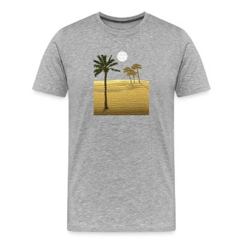 Palmier dans le désert | Structure de la toile - T-shirt bio Premium Homme - gris chiné - Devant - Damien (186cm)