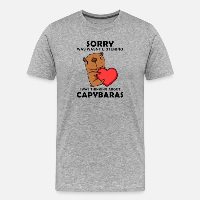 Capybara Wasserschwein Capybaras - Männer Premium Bio T-Shirt - Grau meliert