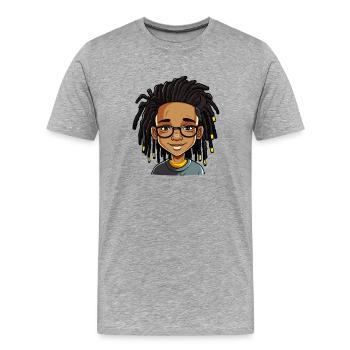 Dreadlocks mit freundlichem Gesicht - Männer Premium Bio T-Shirt - Grau meliert - Vorne - Damien (186cm)