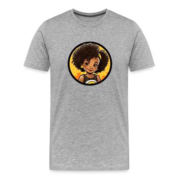 Lebhafte Afro-Style Cartoon Illustration - Männer Premium Bio T-Shirt - Grau meliert - Vorne - Damien (186cm)