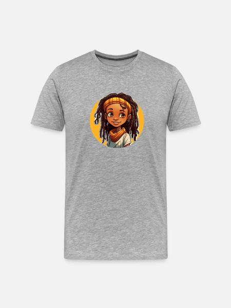 Lässiger Dreadlocks-Stil mit bunter Kopfbedeckung - Männer Premium Bio T-Shirt - Grau meliert