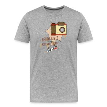 Style rétro - T-shirt bio Premium Homme - gris chiné - Devant - Damien (186cm)