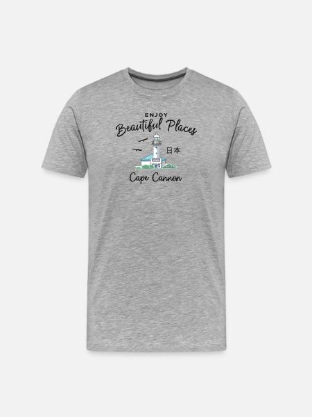 Japan, Tokyo Bay, Kannonzaki Lighthouse - Men's Premium Organic T-Shirt - heather grey