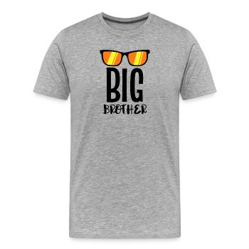 Bruderherz Statement Stolzer Großer bruder - Männer Premium Bio T-Shirt - Grau meliert - Vorne - Damien (186cm)