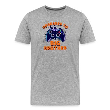 Großer Stolzer Bruder Statement Bruderherz - Männer Premium Bio T-Shirt - Grau meliert - Vorne - Damien (186cm)