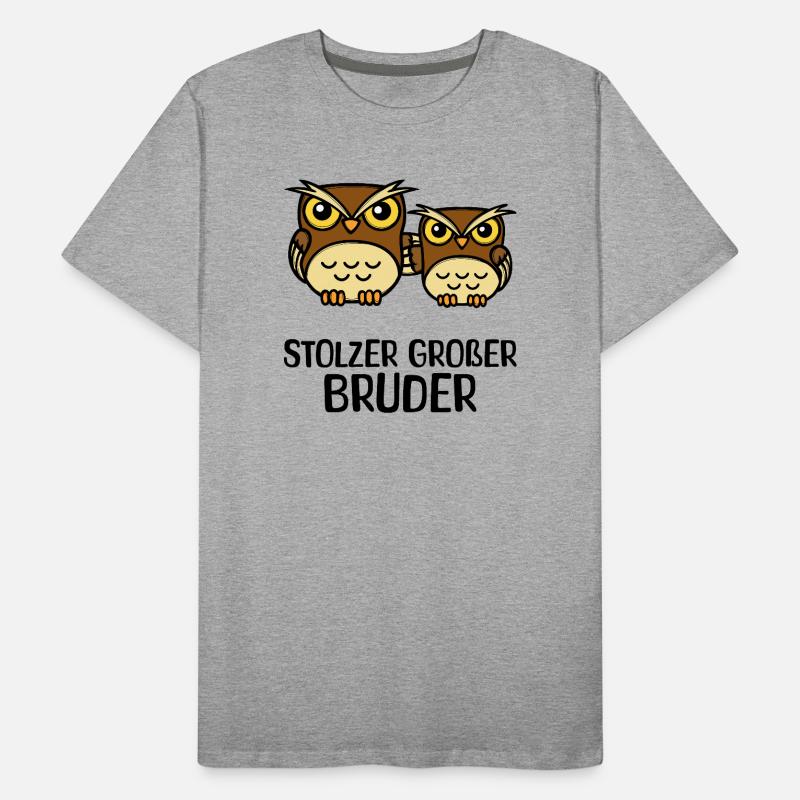 Großer Bruder Statement Eule Geschwisterliebe Männer Premium Bio T-Shirt