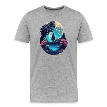 Romantic landscape - Men's Premium Organic T-Shirt - heather grey - Front - Damien (186cm)