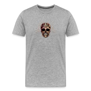 Elegant decorative skull - Men's Premium Organic T-Shirt - heather grey - Front - Damien (186cm)