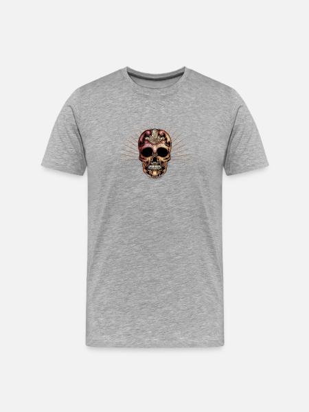 Elegant decorative skull - Men's Premium Organic T-Shirt - heather grey