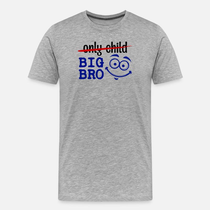 Einzelkind Großer Bruder Statement Bruderherz - Männer Premium Bio T-Shirt - Grau meliert