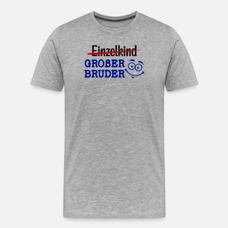 Großer Bruder Statement Einzelkind Geschwister - Männer Premium Bio T-Shirt - Grau meliert