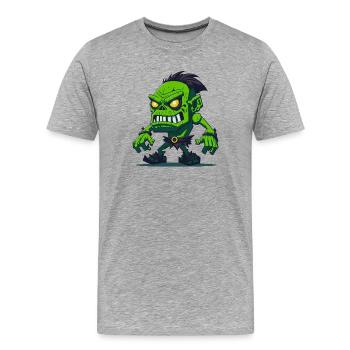 Totem du Zombie - T-shirt bio Premium Homme - gris chiné - Devant - Damien (186cm)