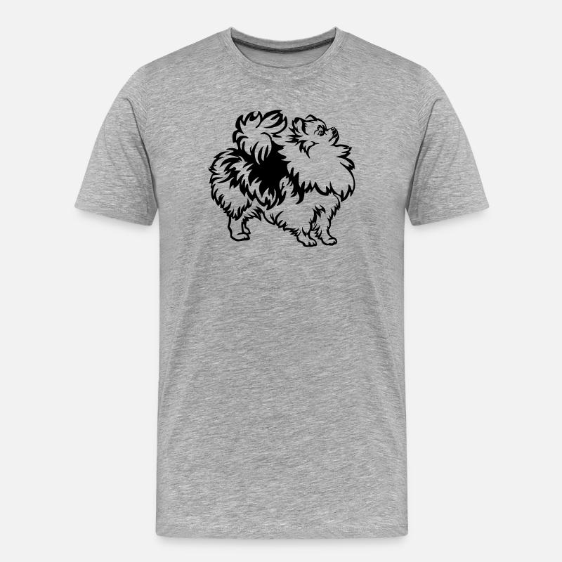 Zwergspitz - Männer Premium Bio T-Shirt - Grau meliert
