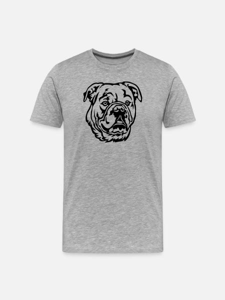 Continental Bulldog Head - Men's Premium Organic T-Shirt - heather grey