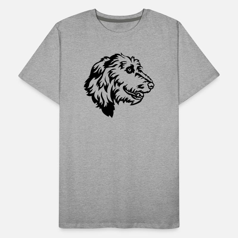 Irish Wolfhound Kopf Männer Premium Bio T-Shirt