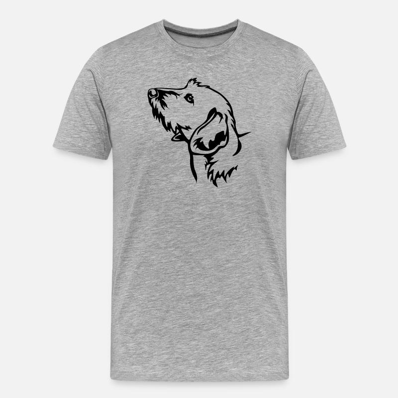 Dackel Kopf - Männer Premium Bio T-Shirt - Grau meliert