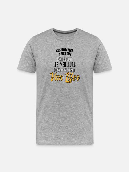 Egaux deviennent Van Life - T-shirt bio Premium Homme - gris chiné