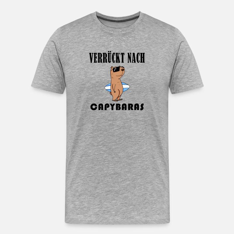 Capybara Wasserschwein Capybaras - Männer Premium Bio T-Shirt - Grau meliert