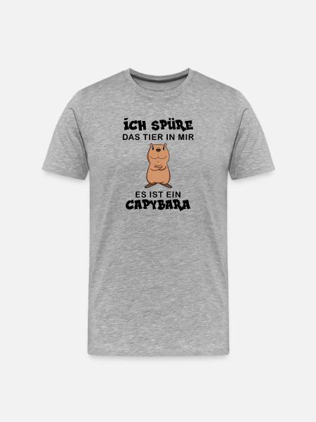 Capybara Wasserschwein Capybaras - Männer Premium Bio T-Shirt - Grau meliert