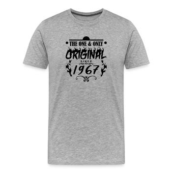 1967 - Jahrgang 1967 - Fantastisch seit 1967 - Männer Premium Bio T-Shirt - Grau meliert - Vorne - Damien (186cm)