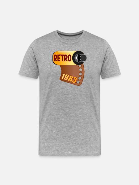 RETRO BIRTHDAY 1983 PHOTOGRAPHY - Men's Premium Organic T-Shirt - heather grey
