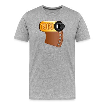 RETRO GEBURTSTAG 1963 - FILMROLLE - Männer Premium Bio T-Shirt - Grau meliert - Vorne - Damien (186cm)