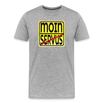 UMZUG MÜNCHEN BAYERN HAMBURG - Männer Premium Bio T-Shirt - Grau meliert - Vorne - Damien (186cm)