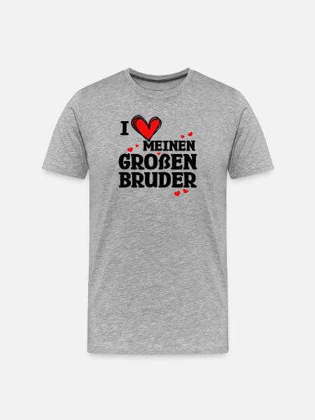 Big Brother Statement Sibling Love Heart - Men's Premium Organic T-Shirt - heather grey