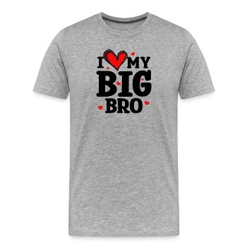 Geschwisterliebe Herz Großer Bruder Statement - Männer Premium Bio T-Shirt - Grau meliert - Vorne - Damien (186cm)