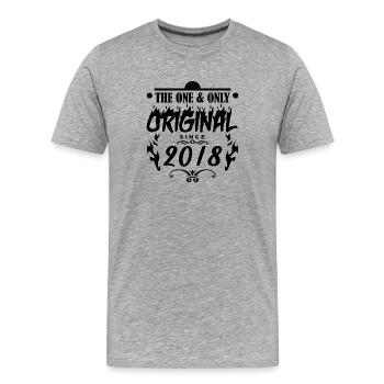 2018 - Year of construction 2018 - Year 2018 - Men's Premium Organic T-Shirt - heather grey - Front - Damien (186cm)