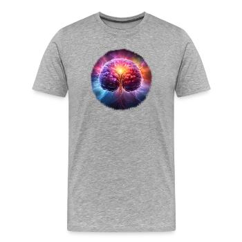 Le cerveau, le cerveau humain Compétence infinie - T-shirt bio Premium Homme - gris chiné - Devant - Damien (186cm)