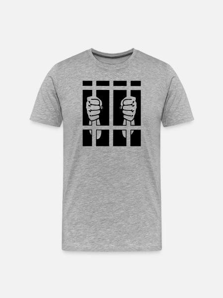 Prisoner in prison two fists - Men's Premium Organic T-Shirt - heather grey