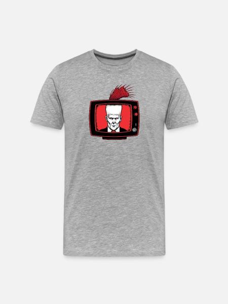 Fernseher 01 - Männer Premium Bio T-Shirt - Grau meliert