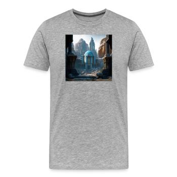Stadt 01 - Männer Premium Bio T-Shirt - Grau meliert - Vorne - Damien (186cm)