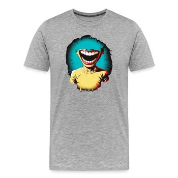 LOL 02 - Men's Premium Organic T-Shirt - heather grey - Front - Damien (186cm)