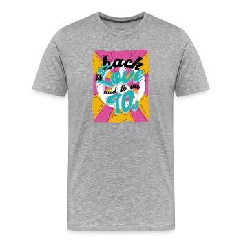 Années 70 - T-shirt bio Premium Homme - gris chiné - Devant - Damien (186cm)