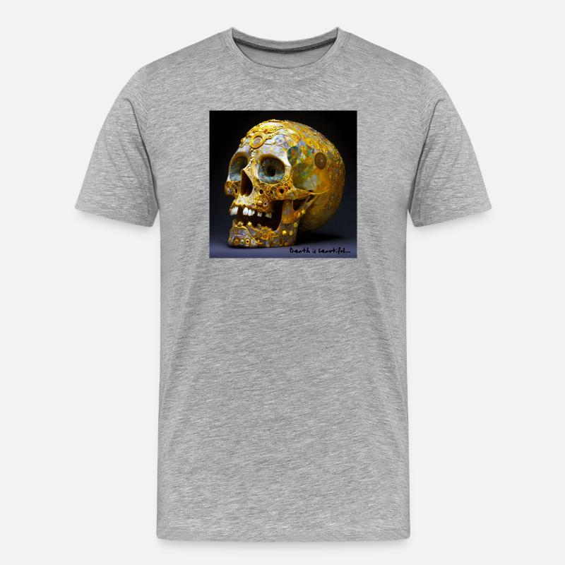Der Tod ist schön 01 - Männer Premium Bio T-Shirt - Grau meliert