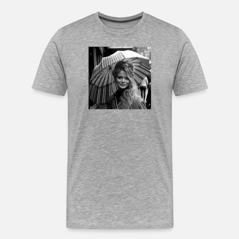 Foto NB Frau 01 - Männer Premium Bio T-Shirt - Grau meliert