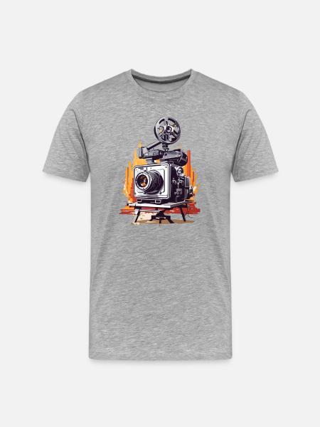 Fotograf - Männer Premium Bio T-Shirt - Grau meliert