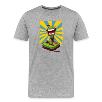 Joystick 01 - T-shirt bio Premium Homme - gris chiné - Devant - Damien (186cm)