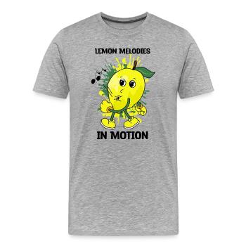Pfeifende Zitrone - Männer Premium Bio T-Shirt - Grau meliert - Vorne - Damien (186cm)