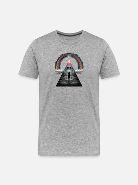 Rainbow Pyramid Moonlight Tango Dodgy - Men's Premium Organic T-Shirt - heather grey