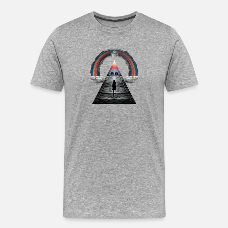 Regenbogenpyramide Mondlicht-Tango Zwielichtig - Männer Premium Bio T-Shirt - Grau meliert